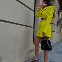 Hollow Out talia żakiet z dzianiny dresowej Sexy biuro Laidies z długim rękawem Bodycon znosić kobiety lato szata koszulka Femme szykowny płaszcz Abrigo 3